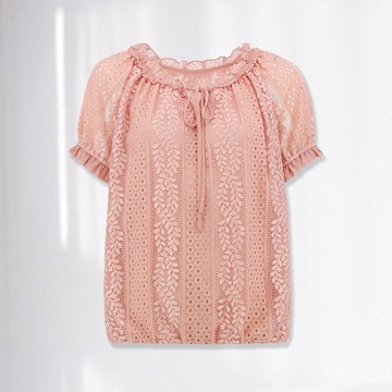 ILEY伊蕾 浪漫花卉蕾絲上衣(粉色；M-XL)1232081867