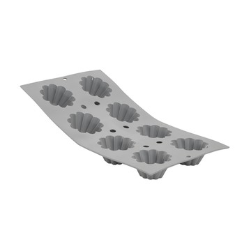 de Buyer 畢耶 全球專利矽金烤模系列 8格迷你布里歐烤模  1個  灰色