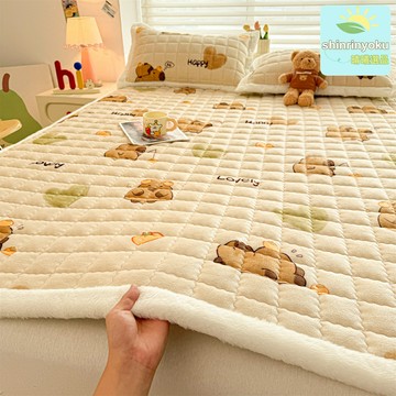 【高克重防滑】牛奶絨床墊 保暖床墊 加厚床墊 夾棉床褥 護墊 絎繡工藝 牛奶絨面料 防滑底部 加厚夾棉 秋冬保暖床品