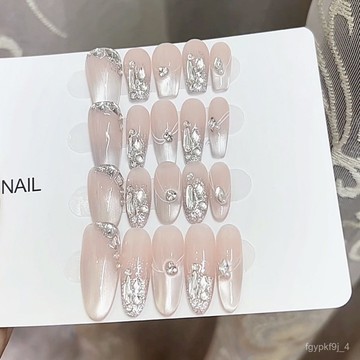 🥰可可新品🥰奈姿 純手工光療穿戴甲夢醒時分批髮成品重複使用美甲貼片可拆卸手工穿戴甲高級感穿戴甲顯白美甲片日常穿戴甲 MU