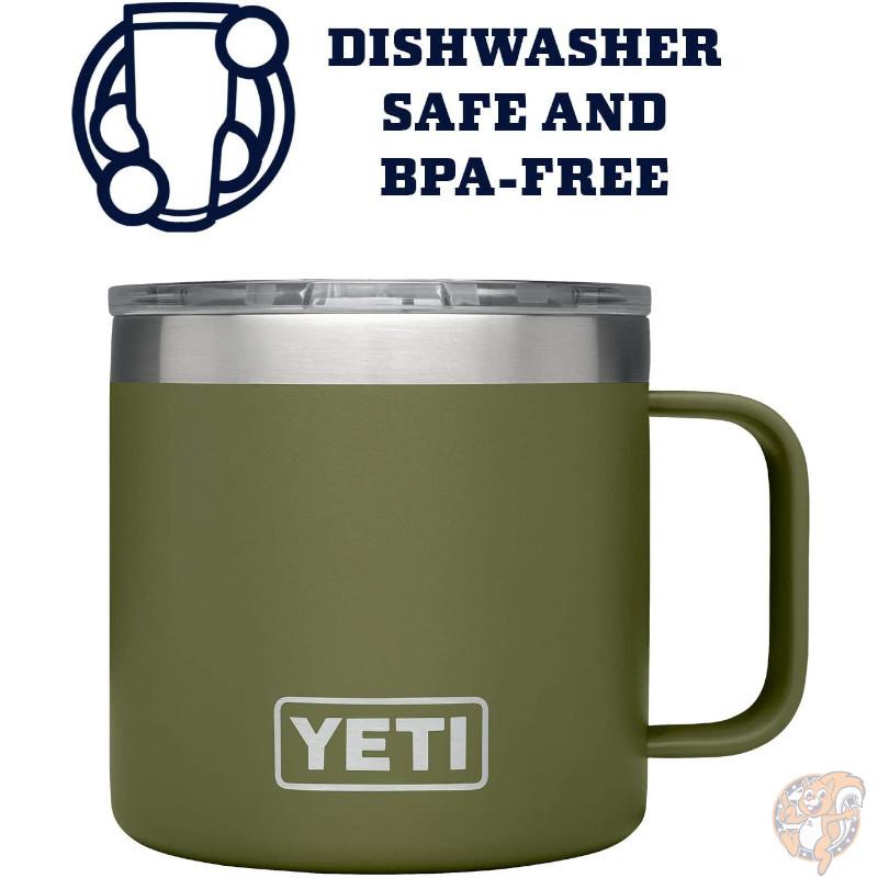 イエティ YETI Rambler 14oz ステンレス 真空断熱 マグカップ フタ付き オリーブグリーン アウトドア コーヒー 送料無料