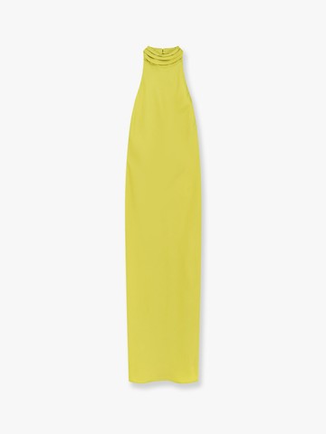 Satin long dress with neckline on the back - ACTUALEE - gender_Woman
