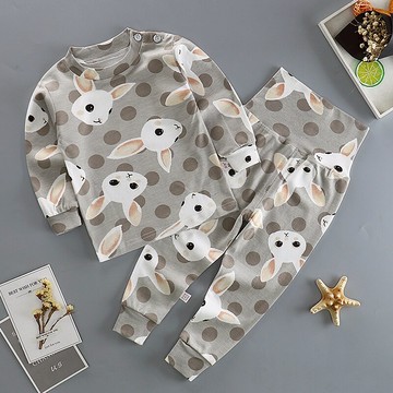嬰兒秋裝男女童寶寶高腰長袖內衣套裝純棉兒童秋衣秋褲套裝冬睡衣