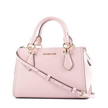 MICHAEL KORS Marilyn 十字紋防刮手提/斜背二用包-霧粉/小