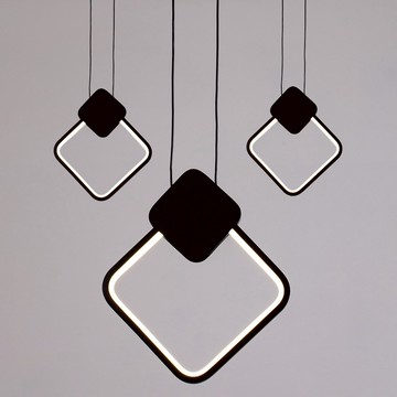 Honey Comb 北歐風網紅LED餐廳吊燈 簡約幾何造型  方形 黑色