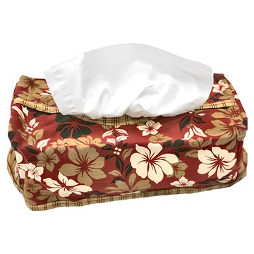 J&N 槿花面紙盒套 棉布材質 手工製作 簡約設計 居家裝飾 提升生活品味  紅色  約 20x15x9