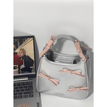 小眾設計高級質感蝴蝶結水桶菜籃子包芭蕾風手提包百搭單肩斜跨包