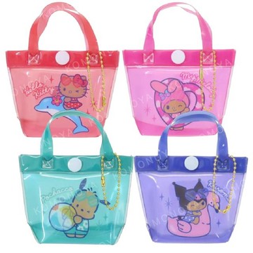 小禮堂 Sanrio 三麗鷗 PVC零錢包吊飾 (夏威夷戲水) Kitty 美樂蒂 酷洛米 帕恰狗