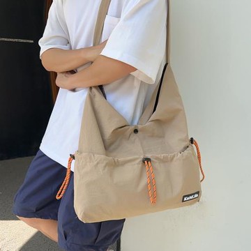 Acorn*橡果-日系街頭情侶斜背包側肩包托特包防潑水包6937(卡其)