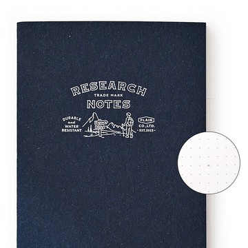 RESEARCH NOTES耐水筆記本 藍色大本 純白紙 點點