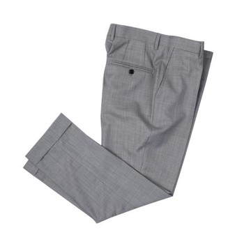 春夏灰色精紡羊毛混紡品西翻邊腳口男九分褲日本進口EXCELLA拉鏈