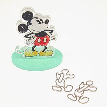 日本正版 迪士尼 Disney 仿舊 米奇/米老鼠 造型迴紋針組 《 可直接吸附在立板上 好看又好用 》★ 夢想家 Zakka'fe ★