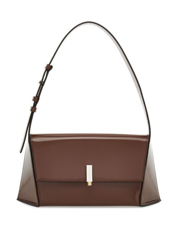 Ferragamo - Geometric leather shoulder bag - women - CALFSKIN/Lambskin - One Size - Brown