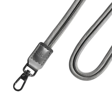 ekax 可調節抽繩背帶 聚酯纖維 PU皮革 五金 長度64公分  煙雨灰  1條