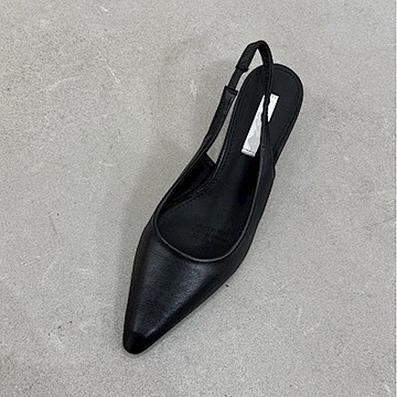 DONGCHICHI  穿脫好方便 尖頭 OL 跟鞋  6cm 拌帶 高跟鞋 黑色 F021