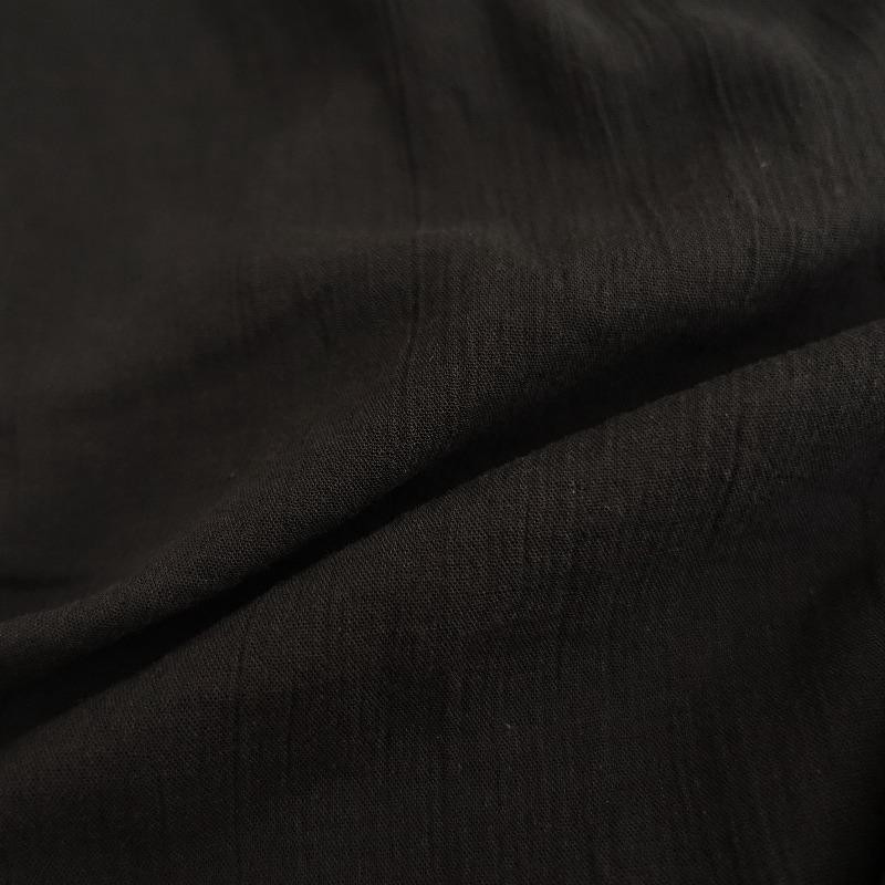 未使用タグ付 クロスアンドクロス 上質 綿 ギャザーワンピース バンドカラー 黒 toogood トゥーグッド Toogood *THE ARTIST DRESS ギャザー