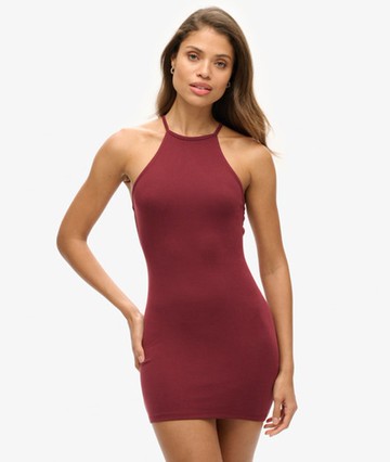 Superdry Women's Women's Strappy Racer Jersey Mini Dress, Purple, Size: 12 Size: 8