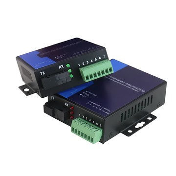 Neon 台灣霓虹 三合一單模單芯光纖傳輸器 多功能工業控制 免驅動  黑色  1組  20km  RS485-232-422