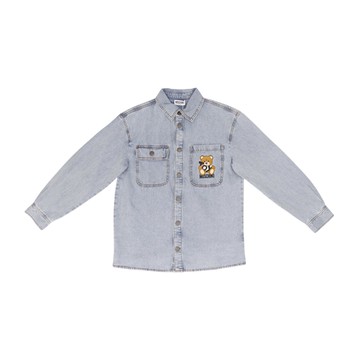 Moschino Kids 藍色泰迪熊襯衫