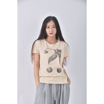 (M) sprit質感杏色短袖上衣二手衣