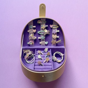 英國Mimi & Lula_SS25_ 粉嫩世界_夢幻彩虹珠寶盒 hair clip