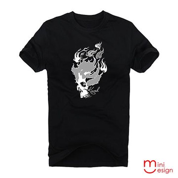 Minidesign-火焰骷髏潮流設計短T 五色