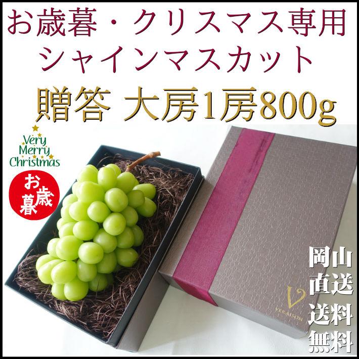 シャインマスカット 贈答箱 1房 700g以上 ぶどう 送料無料 贈り物 ギフト