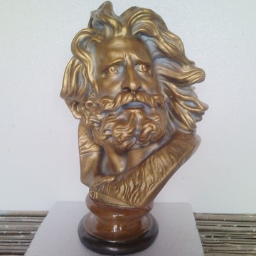 現代輕奢擺件歐式玻璃鋼人物藝術品家居裝飾品擺設馬賽半身頭像