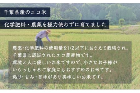 ＜6ヶ月定期便＞千葉県産エコ米「コシヒカリ」5kg×6ヶ月連続 計30kg