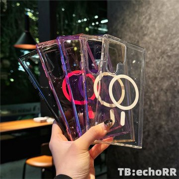 適用于三星S25Ultra手機殼 閃粉 硬底 磁吸圈 透明 S24Plus S24Ultra S23 S22 氣囊 防摔 全包 保護套