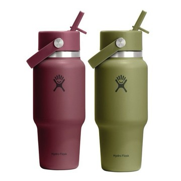 【線上體育】HYDRO FLASK 提環吸管隨行杯 棕櫚綠/勃根地紅