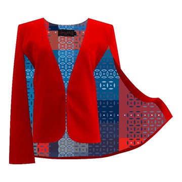 【富貴銅錢】經典紅白藍真絲蝴蝶褸外套 | 國潮港風新中式 | 時尚