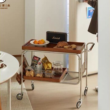 免運 公司貨 餐車 推車 酒店推車 酒水車 MUU茶水小推車網紅實木沙發邊幾復古日式可移動茶幾客廳邊柜餐車可開發票 全館折扣 工廠現貨直銷 新品特價 5j821