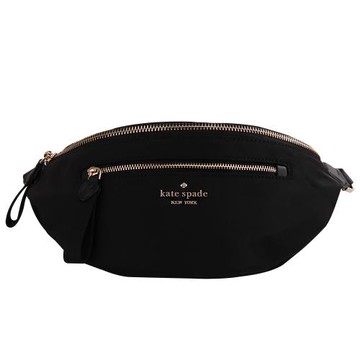 Kate spade  金字logo尼龍前胸/腰背兩用包(黑)