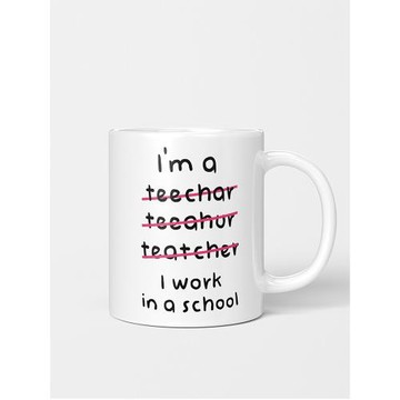 I'm a teacher I work in a school 陶瓷杯子老師工作水杯 馬克杯