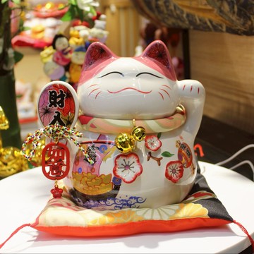 🔜 快速出貨 🔜『LINE禮物獨家』【招財貓的家7寸財入日式招財貓存錢筒 生日禮物 開業禮物 開運 招財 喬遷禮物 交換禮物＃CAT03104