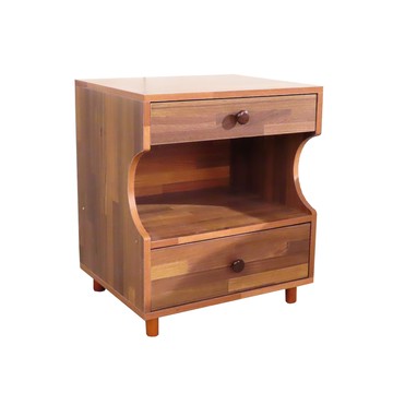 LOGIS 時尚香榭二抽床頭櫃 床邊櫃 床邊桌 臥室櫃 茶几LS-36深棕色