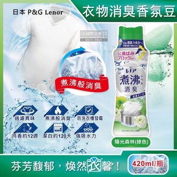 日本P&G-Lenor蘭諾煮沸般超消臭居家織品除臭芳香顆粒香香豆420ml/瓶(織物香氛柔軟,室內晾曬防悶臭味)
