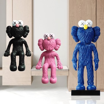 輕奢風kaws暴力熊裝飾樣板間售樓部軟裝雕塑裝置藝術商城展廳擺件