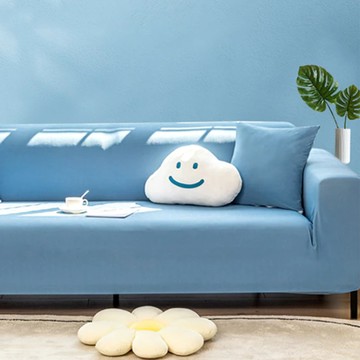 涼感新科技彈力冰絲沙發套全包式  90cm~140cm  寧靜藍  1件