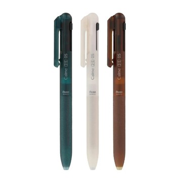 Pentel飛龍 Calme靜暮三用輕油性筆 半透明限定色系-海藍/米色/棕色