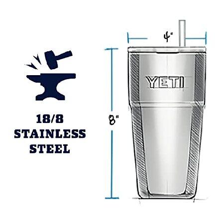 YETI Rambler 26 oz Straw Cup, Vacuum Insulated, Stainless Steel with Straw Lid, Highlands Olive並行輸入品