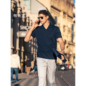 (免運)MrBu布先生復古古巴領純色t恤2025夏季新款氣質男裝上班族AT15017