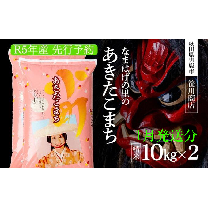  令和5年産 なまはげの里の あきたこまち 白米 20kg 10kgx2 笹川商店 秋田県 男鹿市