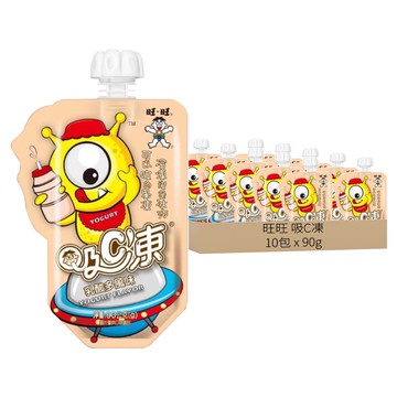 旺旺 吸C凍可吸果凍，三種口味雙重口感，含13%果汁，含吸管  90g  10包