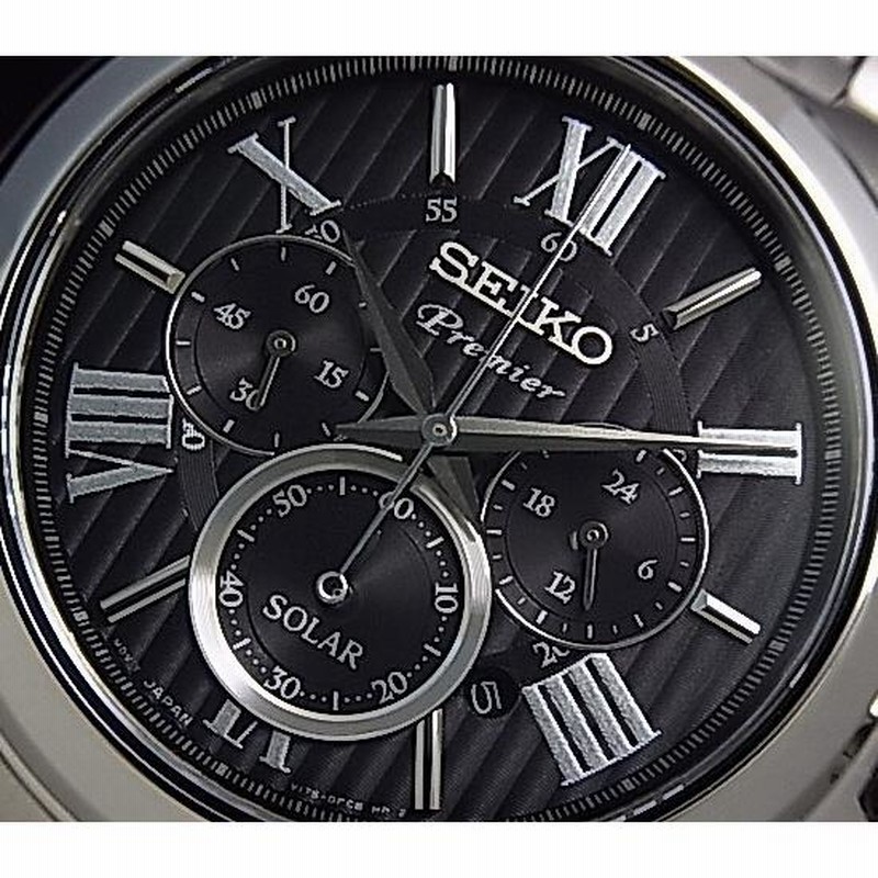 SEIKO Premier セイコー プルミエ メンズ クロノグラフ ソーラー腕時計