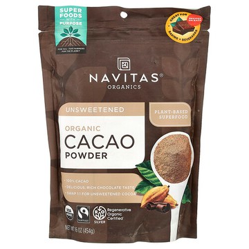 Navitas Organics, 有機可可粉，無糖，16 盎司（454 克）