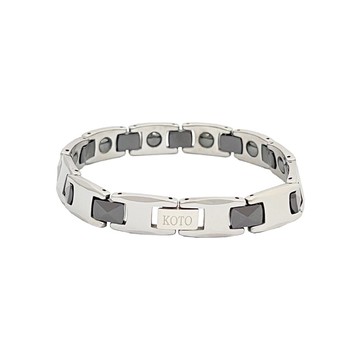 KOTO經典H型鎢鋼黑陶瓷健康能量手鍊K-001.002