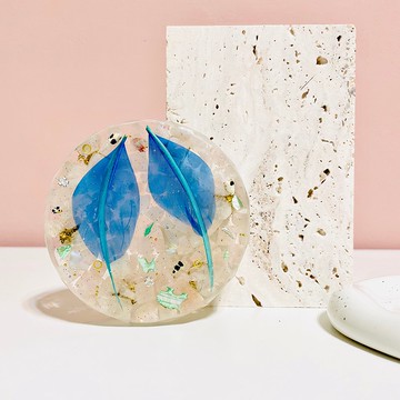 藍色鳥羽毛奧剛底座/奧剛能量塔/金字塔/開運招財/水晶療癒/母親