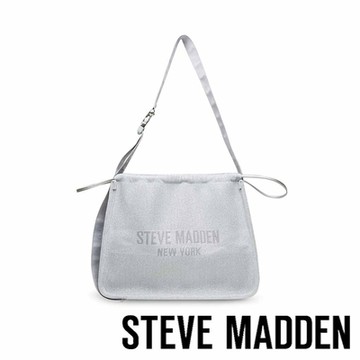 STEVE MADDEN-BNELSON 休閒束口寬帶托特包(大)-銀色
